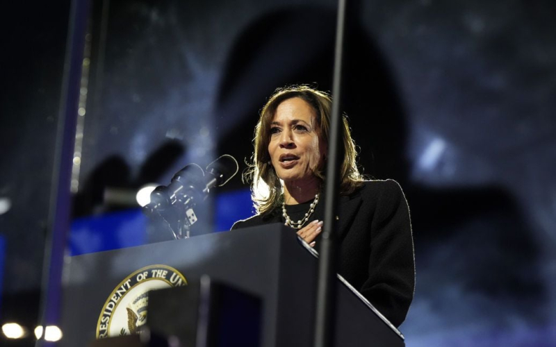 Kamala Harris está preparando una discurso a sus seguidores