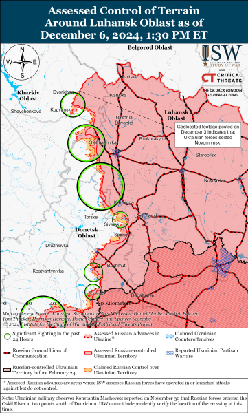 Mapa de operaciones militares el 7 de diciembre de 2024 - situación en el frente