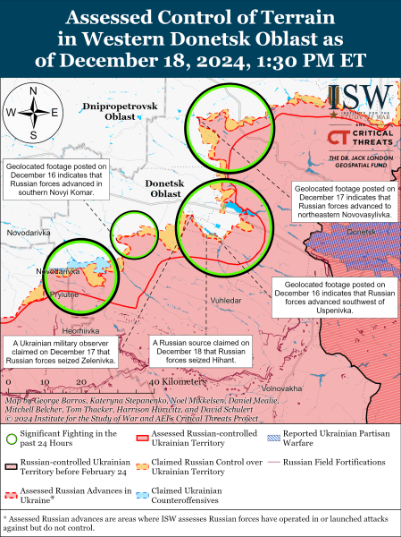 Mapa de operaciones militares el 19 de diciembre de 2024: situación en el frente