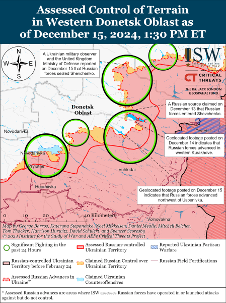 Mapa de operaciones militares para el 16 de diciembre de 2024: situación en el frente