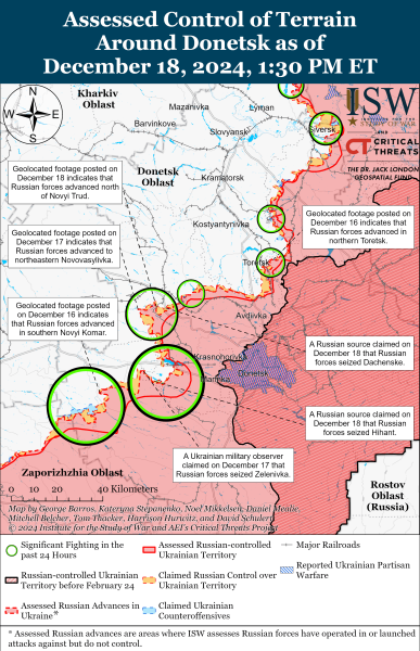 Mapa de operaciones militares para el 19 de diciembre de 2024: situación en el frente