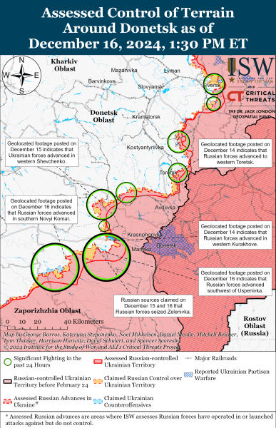 Mapa de operaciones militares al 17 de diciembre de 2024: situación en el frente 