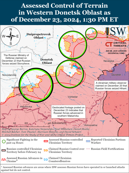 Mapa de operaciones militares al 24 de diciembre de 2024: situación en el frente