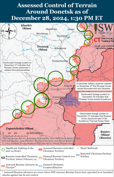 Mapa de operaciones militares al 29 de diciembre de 2024: situación en el frente