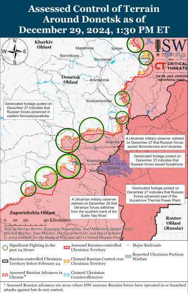 Mapa de operaciones militares al 30 de diciembre de 2024: situación en el frente