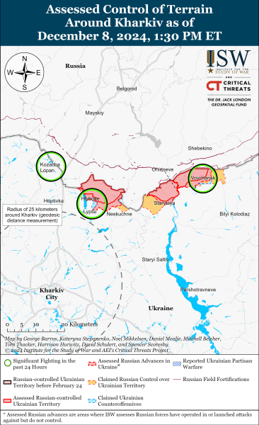 Mapa de operaciones militares el 9 de diciembre de 2024 - situación en el frente