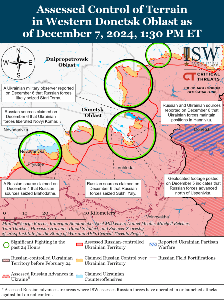 Mapa de operaciones militares el 8 de diciembre de 2024: situación en el frente