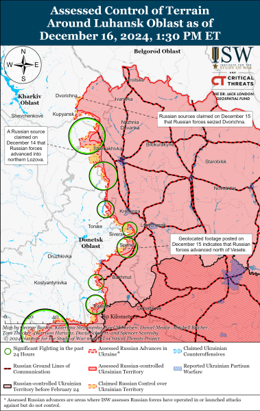 Mapa de operaciones militares al 17 de diciembre de 2024: situación en el frente