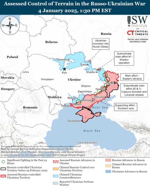 Mapa de operaciones militares el 5 de enero de 2025: situación en el frente