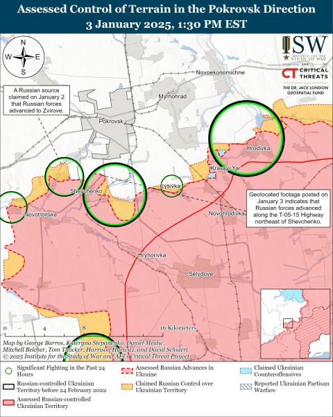 Mapa de operaciones militares para el 4 de enero de 2025: situación en el frente