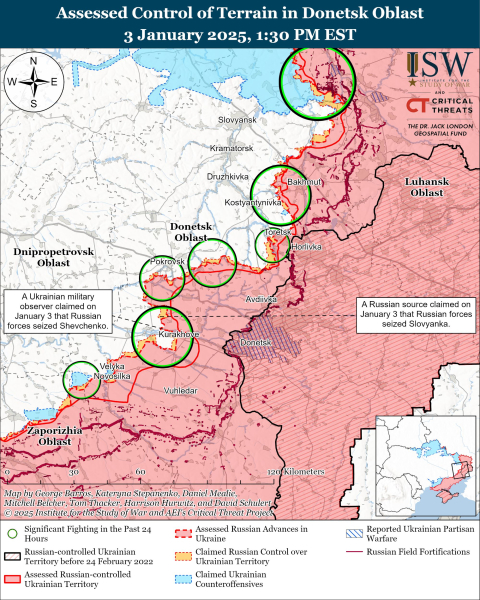 Mapa de operaciones militares el 4 de enero de 2025: situación en el frente