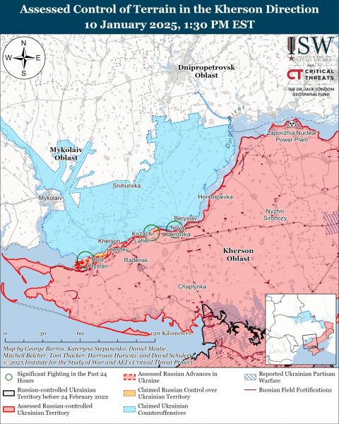 Mapa de las operaciones militares el 11 de enero de 2025 – situación en el frente