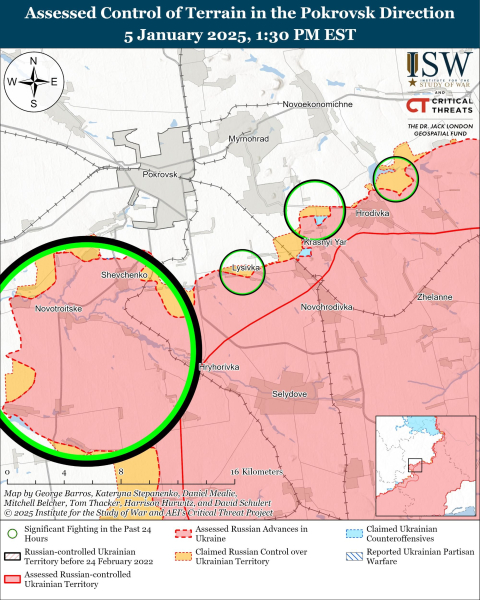 Mapa de operaciones militares para el 6 de enero de 2025: situación en el frente