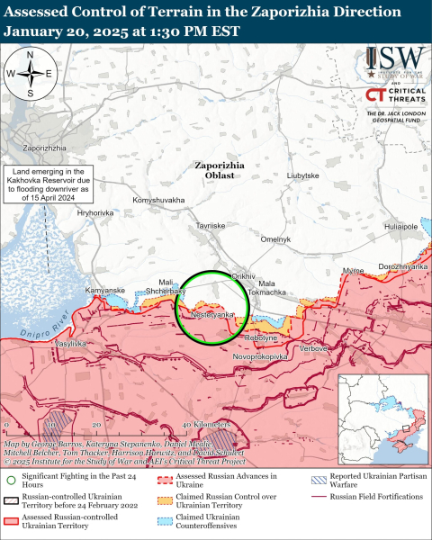 Mapa de las operaciones militares el 21 de enero de 2025 – situación en el frente