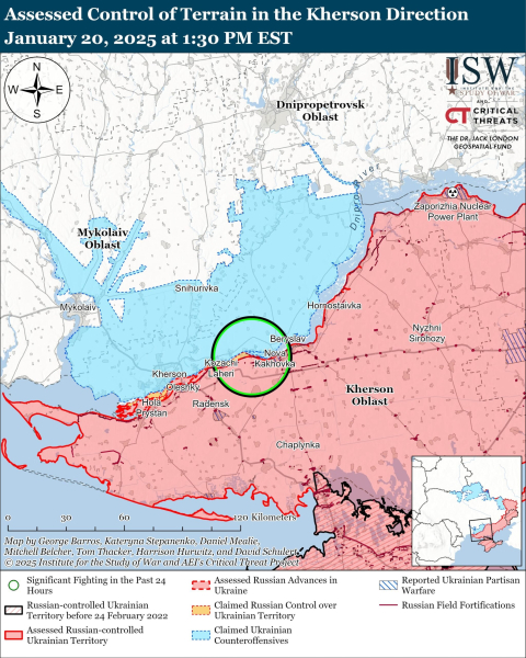 Mapa de las operaciones militares el 21 de enero de 2025 – situación en el frente