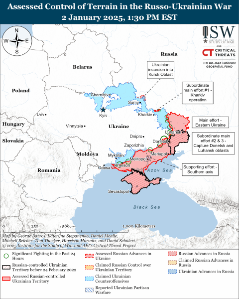 Mapa de operaciones militares para el 3 de enero de 2025: situación en el frente