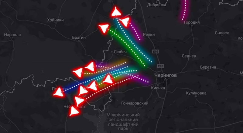 Al menos 12 "Shahids" ; anoche voló a Bielorrusia: mapa