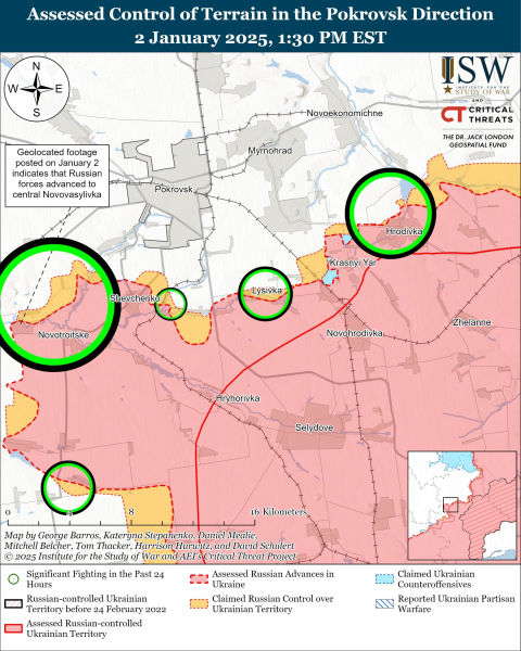 Mapa de operaciones militares al 3 de enero de 2025: situación en el frente