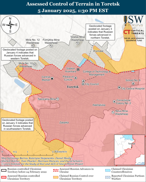 Mapa de operaciones militares para el 6 de enero de 2025: situación en el frente