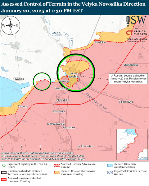 Mapa de las operaciones militares el 21 de enero de 2025 – situación en el frente