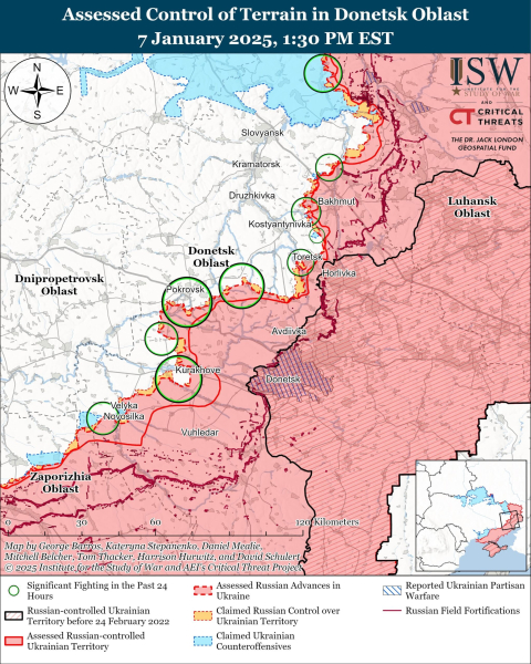 Mapa de operaciones militares el 8 de enero de 2025: situación en el frente