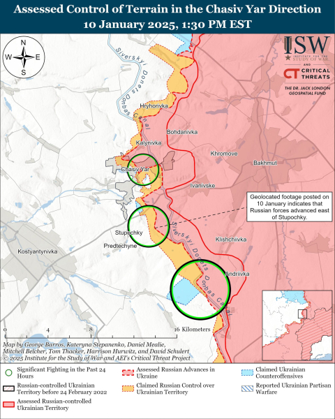 Mapa de las operaciones militares el 11 de enero de 2025 – situación en el frente