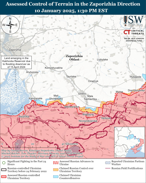 Mapa de las operaciones militares el 11 de enero de 2025 – situación en el frente