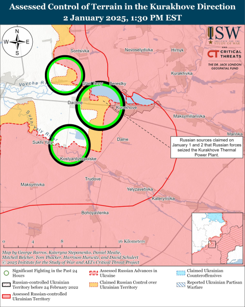 Mapa de operaciones militares al 3 de enero de 2025: situación en el frente