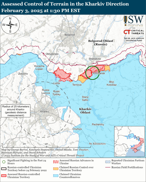 Mapa de operaciones militares al 4 de febrero de 2025: situación en el frente