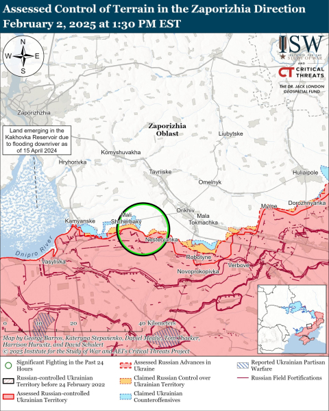 Mapa de las operaciones militares al 3 de febrero de 2025 – situación en el frente