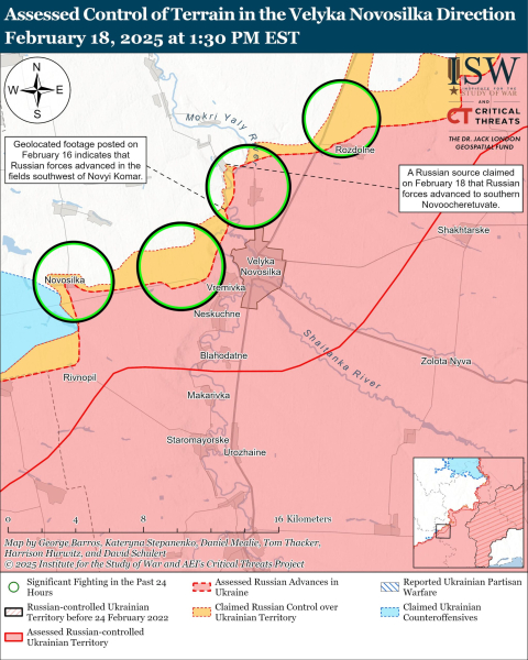 Mapa de combate para el 19 de febrero de 2025 & ndash; luchando el 19 de febrero de 2025 y ndash;Foto: isw 

<p> <img class = 