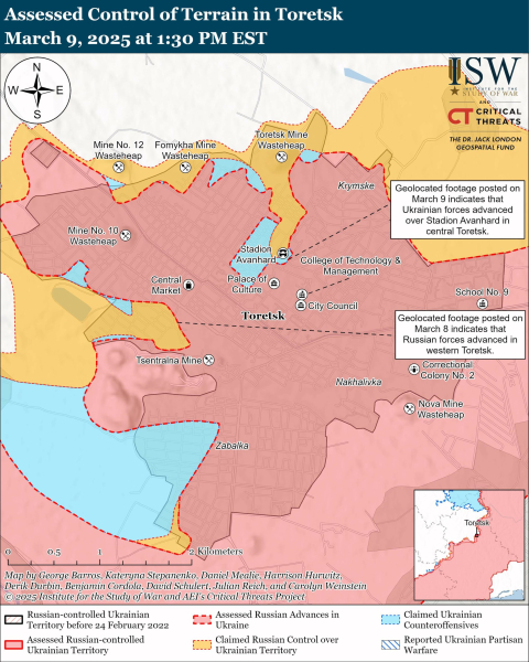 Mapa del 10 de marzo, 2025 y mdash; situación en el frente