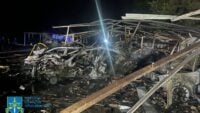 como resultado de un ataque nocturno en Odessa, 20 autos quemados