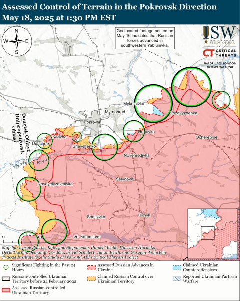 CARJETA DE COMBATO Acciones de tapas de combate para el 19 de mayo de 2025 y NDash;/> </p>
<p> MAP: ISW <P><Img class = 