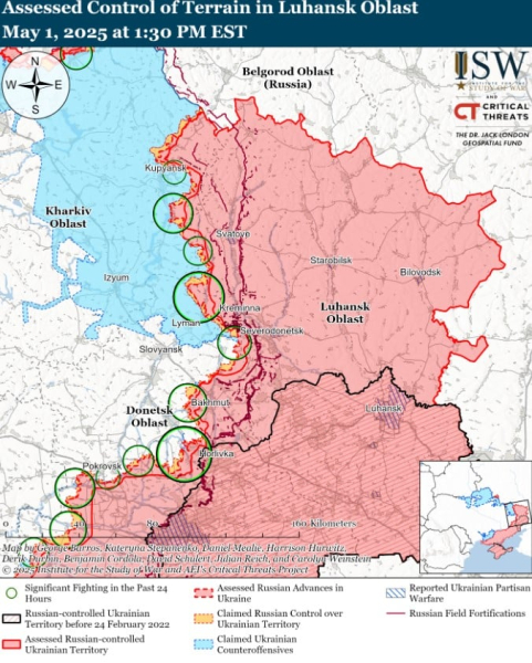 mapa del 2 de mayo, 2025 y mdash; la situación en la parte delantera