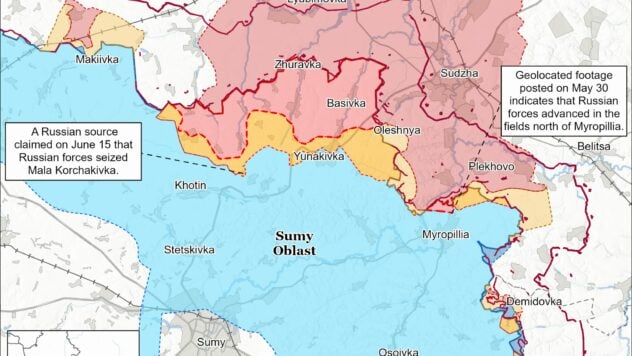mapa del 16 de junio, 2025 y ndash; la situación en la parte delantera