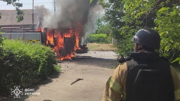 en la región de Zaporizhhya, los rusos nuevamente disparados por los rescatistas: los carros de fuego fueron dañados