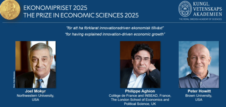 Premio Nobel de Economía 2025 otorgado por explicar el crecimiento económico Foto 1